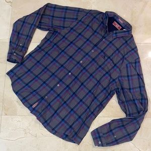 ORIGINAL PENGUIN Long Sleeve Plaid Button Down